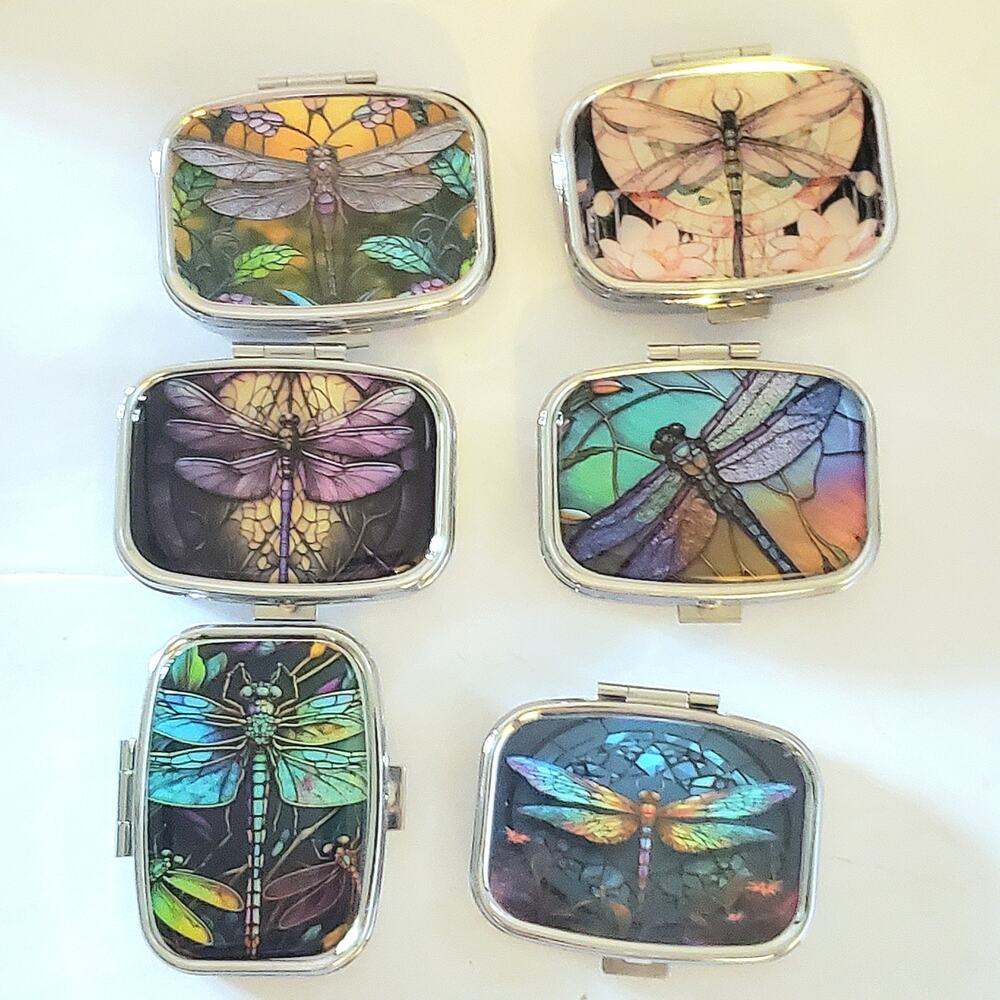 1 Dragonfly 2 Compartment Pill Medication Container Fairycore Academia Choice